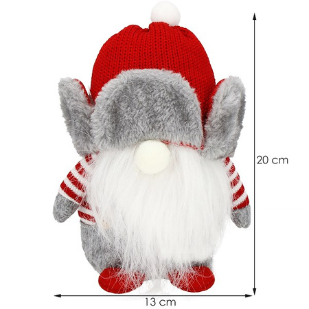 Skrzat 20 cm ozdoba świąteczna, stojący krasnal świąteczny, gnom