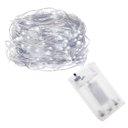 Lampki choinkowe 100 LED druciki mikro na baterie