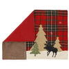 Podkładka na stół świąteczna 44x33cm mata czerwona z reniferem