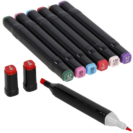 Markery alkoholowe 60 szt. dwustronne pisaki flamastry