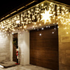 Kurtyna świetlna 1000 led girlanda, lampki wewnętrzno-zewnętrzne sople ciepły biały