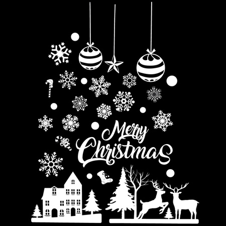 Naklejki świąteczne, dekoracje na okno 62 szt. ozdoby okienne, samoprzylepne, białe