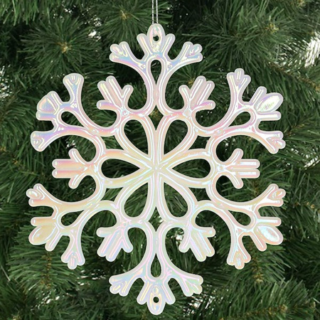 Zawieszka choinkowa kremowa ozdoba śnieżynka na choinkę 15 cm