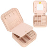 Kufer, szkatułka na biżuterię ekoskóra 10x10x5 cm różowy organizer z przegródkami