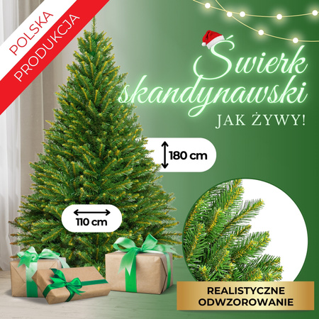 Choinka sztuczna 180 cm świerk skandynawski choinka jak żywa