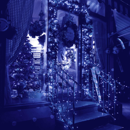 Lampki choinkowe 500 led niebieski + flash 25m oświetlenie świąteczne IP44