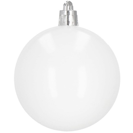Bombki choinkowe 33 szt. ozdoby świąteczne zestaw z gwiazdą białe