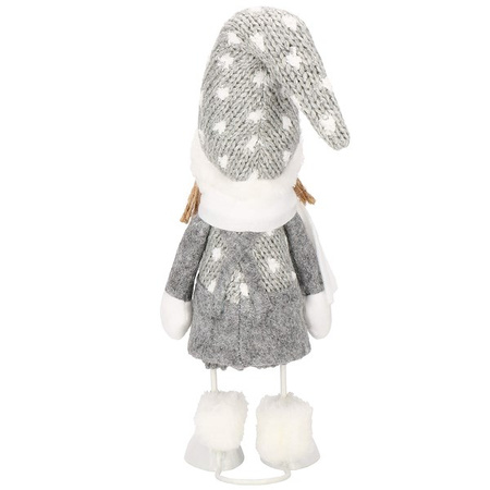 Laleczka 37 cm ozdoba świąteczna, figurka świąteczna, gnom szary