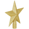 Szpic na choinkę gwiazda 19 cm szpic brokatowy ozdoba świąteczna złota