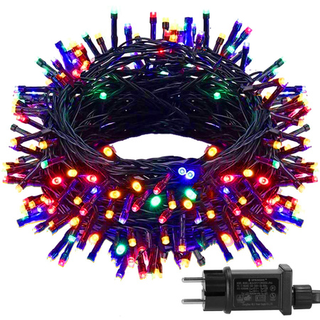 Lampki choinkowe 500 led multikolor 27,5 m 8 funkcji świecenia, oświetlenie świąteczne IP44