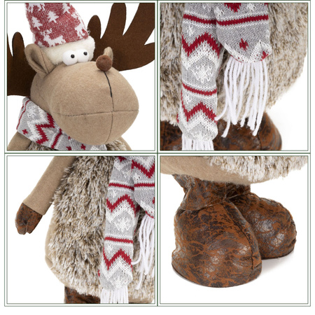 Świąteczny renifer 73 cm ozdoba pod choinkę figurka dekoracja bożonarodzeniowa