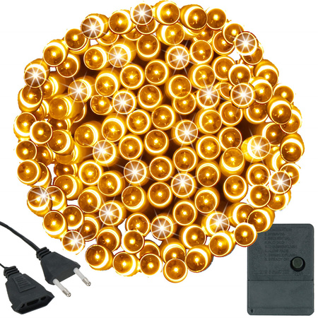 Lampki choinkowe 200 Led ciepły biały 15,5 m oświetlenie świąteczne