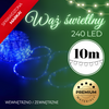 Wąż świetlny 240 Led niebieski 10m z programatorem IP44