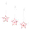 Świąteczne zawieszki 5cm drewniane gwiazdki zestaw 3 szt. biały