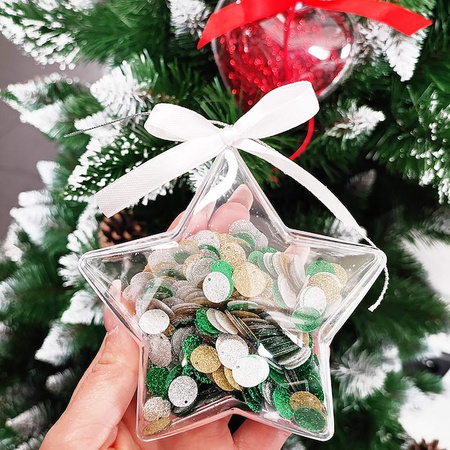 Bombki akrylowe 12cm gwiazda plastikowa decoupage zestaw 12 szt.