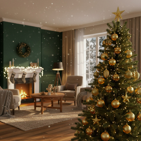 Bombki choinkowe, zestaw 100 szt. dekoracji do stroika nietłukące, złote