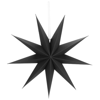 Gwiazda świąteczna papierowa 3d 60 cm zawieszka choinkowa czarna