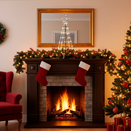 Choinka świecąca, metalowa 80 LED ozdoba świąteczna 45 cm multikolor