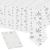 Bieżnik na stół świąteczny 220x140cm obrus świąteczny w śnieżynki biały