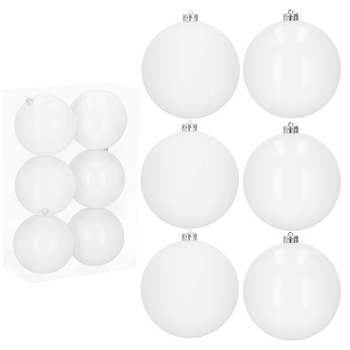 Bombki choinkowe 6 szt. ozdoby świąteczne zestaw 10 cm białe