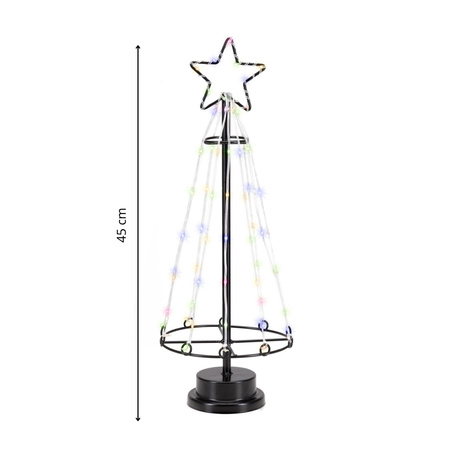 Choinka świecąca, metalowa 80 LED ozdoba świąteczna 45 cm multikolor