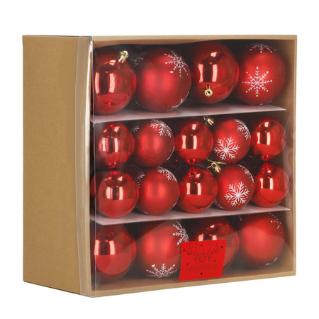 Bombki choinkowe 36 szt. zestaw ozdoby świąteczne nietłukące dekoracje czerwone
