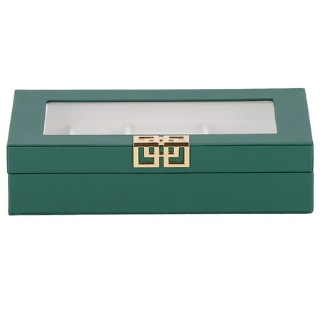 Kufer, szkatułka na biżuterię 23,5x14x5,5 cm zielony organizer z przegródkami ekoskóra