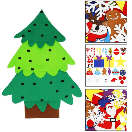 Choinka filcowa ozdoba świąteczna do ubierania na rzepy dla dzieci