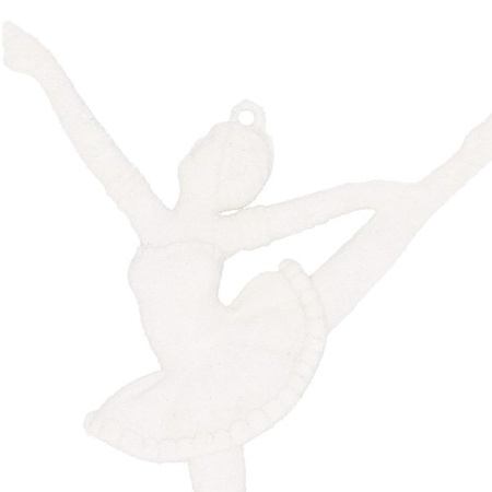 Zawieszka na choinkę baletnica 3 szt. ozdoba świąteczna 12 cm biały brokat