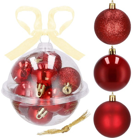 Bombki choinkowe 12 szt. ozdoby świąteczne zestaw 3 cm czerwonE