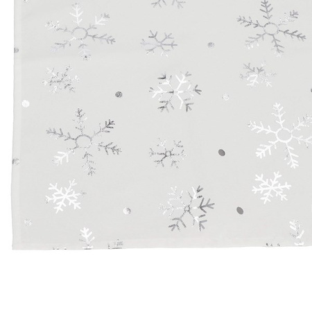 Bieżnik na stół świąteczny 220x140cm obrus świąteczny w śnieżynki biały