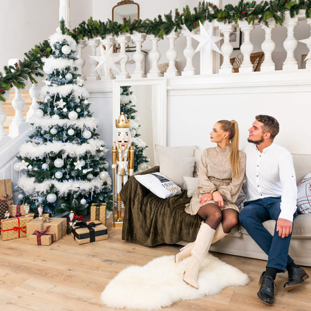 Bombki choinkowe 37 szt. ozdoby świąteczne perłowy biały