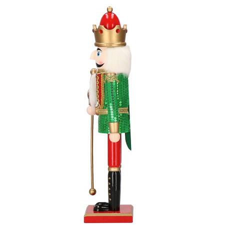 Dziadek do orzechów 50 cm drewniany żołnierzyk z cekinami, figurka świąteczna