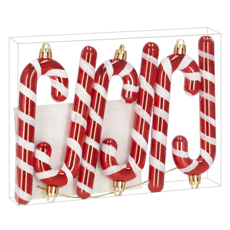 Bombki choinkowe, dekoracje świąteczne do stroika zestaw 6 szt. laska cukrowa, nietłukące