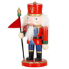 Dziadek do orzechów 15 cm z chorągiewką, drewniany żołnierzyk multikolor, figurka świąteczna