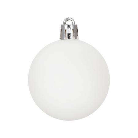 Bombki choinkowe 40 szt. komplet dekoracje świąteczne zawieszki nietłukące, białe