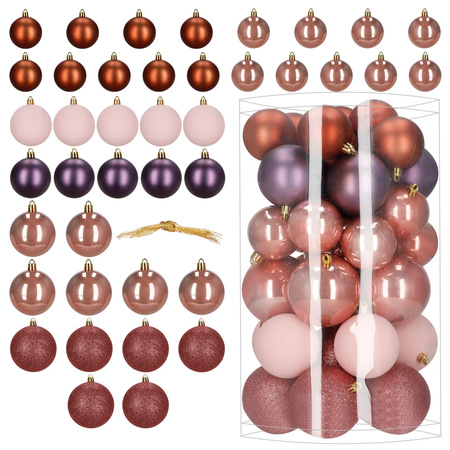 Bombki choinkowe, zestaw 40 szt. dekoracji do stroika nietłukące