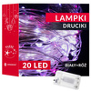 Lampki choinkowe 20 LED druciki mikro na baterie białe różowe