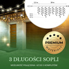 Kurtyna świetlna 500 led girlanda, lampki zewnętrzne sople ciepły biały + flash