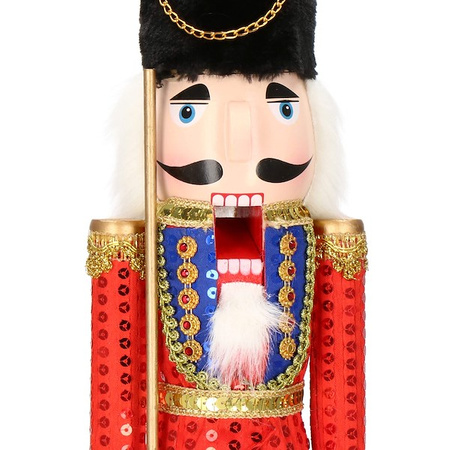 Dziadek do orzechów 50 cm drewniany żołnierzyk z karabinem multikolor, figurka świąteczna