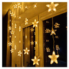 Kurtyna świetlna z pilotem 136 led girlanda gwiazdki, lampki wewnętrzno-zewnętrzne sople ciepły biały
