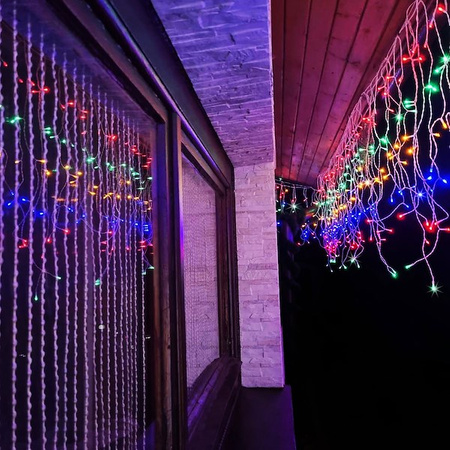 Kurtyna świetlna z pilotem 1000 led girlanda, lampki wewnętrzno-zewnętrzne sople multikolor
