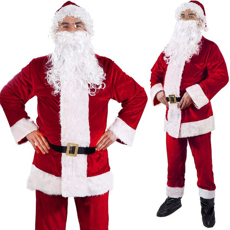 Strój św. Mikołaja 12 elementów, kostium przebranie czerwone
