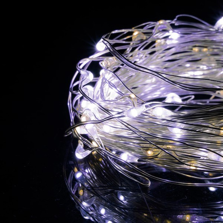 Lampki choinkowe 100 LED druciki mikro na baterie