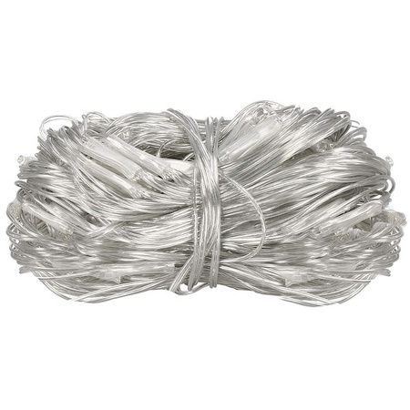 Kurtyna świetlna zimny biały 144 Led lampki wewnętrzno-zewnętrzne siatka z programatorem