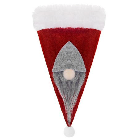 Etui na sztućce 12szt. świąteczne kieszonka, czapka czerwona ozdoba świąteczna