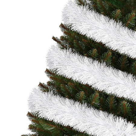 Łańcuch na choinkę 6m srebrny, girlanda choinkowa, średnica 7cm