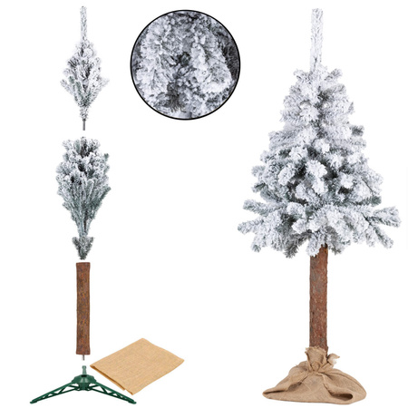 Choinka na pniu sztuczna, świerk śnieżony 160 cm