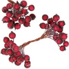 Sztuczna jarzębina ozdobna, oszroniona gałązka 100 szt. ciemna czerwień