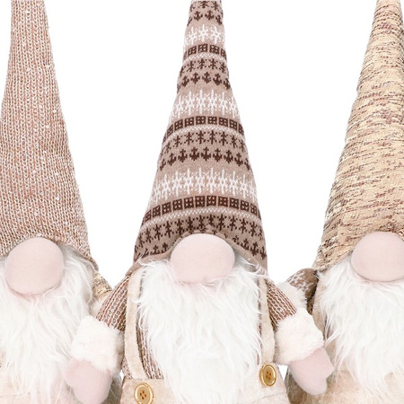 Skrzaty 35 cm ozdoba świąteczna, krasnal świąteczny, gnom zestaw 3 szt.